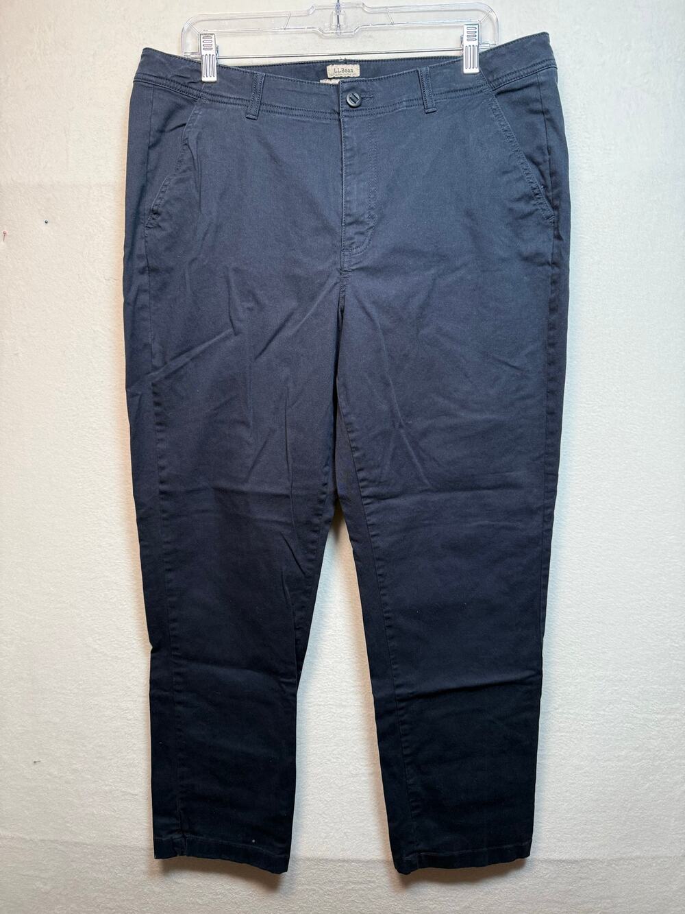 L.L. Bean Favorite Fit Chinos, Navy Blue, Size 14R